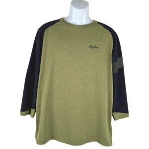 Rapha Trail 3/4 Sleeve Jersey Shirt Mens XL Green Black Cycling TP-3840